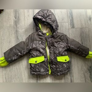 Baby boy size 12M snow jacket with connected gloves